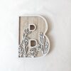 Wooden Carved Alphabet Letters – Floral Design Sign for Wedding & Room Decor