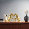 Golden Love Hand Figurine – Office & Desktop Display, Christmas Gift