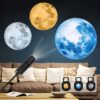 Moonlight USB Projector Lamp – 3 Colors, 360° Rotation for Decor