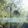Heavy Duty Garden Shepherd Hook – Adjustable Bird Feeder Pole & Solar Light