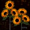 2PCS Sunflower Solar Lights – Yellow LED Flower Lights for Garden & Pathway