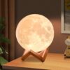 ACED Moon Lamp – 128 Colors, Touch LED, Rechargeable with Wooden Stand