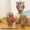 3pcs Resin Owl Figurines – Decorative Crafts for Living Room & Indoor Use