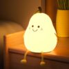 Pear-Shaped LED Night Light – Touch Control, USB, Multi-Color for Bedroom