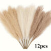 6/12 Pack Artificial Reed Grass – Faux Flower Arrangement for Home & Wedding Decor