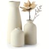 3pcs Set of Ceramic Vases – Elegant Home Decor for Tabletop Display