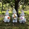 Resin Gnome Garden Statue Set – 3-Piece Rustic Style for Indoor & Outdoor Use