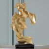 Golden-Tone Resin Love Sculpture – Kissing Couple Figurine for Home & Office Decor