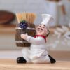 Charming Chef-Themed Toothpick Holder – Wooden Bucket Resin for Home & Party Decor