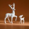 2pcs Mother Deer Statue Set – Cute Kawaii Sculptures for Kids Room & Christmas Decor