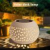 Solar-Powered Table Lights – White Metal Lantern for Garden & Patio Decor