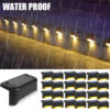 Warm White LED Solar Step Lamp – Waterproof Path & Stair Outdoor Garden Light