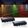 2PCS Solar Fence Lights – RGB Color Changing & Warm White LED, IP65 Waterproof