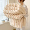 Rabbit Velvet Blanket – Thick Warm Flannel Throw for Winter & Home