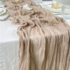 Semi-Sheer Gauze Table Runner – Sage Cheesecloth for Vintage Wedding & Banquet Decor