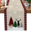 Christmas Tree Ball Table Runner – Linen Holiday Party & Wedding Decor