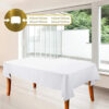 1PC White Tablecloth – Glossy Rectangle Table Cover for Wedding & Party
