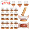 24PCS Silicone Chair Leg Caps – Transparent Floor Scratch Protector Pads