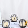 Nordic Geometric Iron Candlestick – Romantic Table Candle Holder Decor