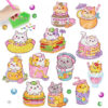 Cartoon Cat Burger DIY Diamond Painting – Cute Wall Stickers for Children’s Decor