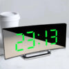 Curved Screen Mirror LED Digital Clock – USB Powered Bedside Alarm Clock with Large Display