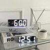 Smart LED Alarm Clock – Digital Children’s Clock with Curved Mirror Screen & Temperature