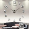 Modern 3D Wall Clock – DIY Acrylic Mirror Stickers for Living Room Decor