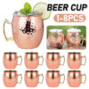 Moscow Mule Mug – Stainless Steel Hammered Copper Plated Cocktail & Beer Cup