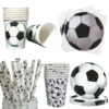 Soccer Party Set – Disposable Tableware, Plates, Cups & Straws for Birthday Decor