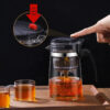 Heat Resistant Glass Teapot – One-Click Filtering Tea Maker & Coffee Pot