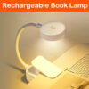 Folding Clip Book Light – USB Rechargeable, 3 Modes, Eye Protection