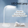Portable LED Desk Lamp – USB Rechargeable, Touch Dimming, Eye Protection