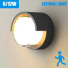 LED Wall Lamp – Radar Motion Sensor, 6/12W Warm/Cold White Light for Indoor/Outdoor