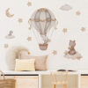Cartoon Hot Air Balloon Wall Stickers – Bear & Rabbit Decals for Kids Room Decor
